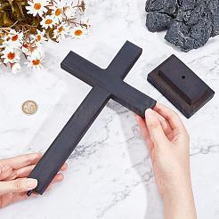 Pine Wood Cross Display Decorations&nbsp;AJEW-WH0083-30A