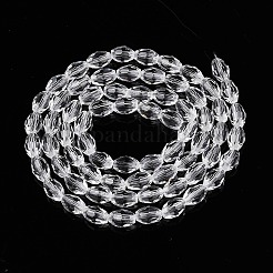 Transparent Glass Beads Strands&nbsp;EGLA-A037-T6x8mm-D01