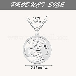 Stainless Steel Celestial Sun Moon and Star Pendant Necklace&nbsp;JN1058A