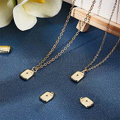 12Pcs Brass Micro Pave Clear Cubic Zirconia Pendants&nbsp;ZIRC-BBC0003-69