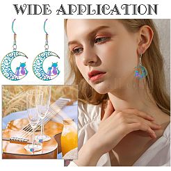 40Pcs 2 Style Ion Plating(IP) Rainbow Color 304 Stainless Steel Hoop Earrings Findings&nbsp;STAS-UN0039-05