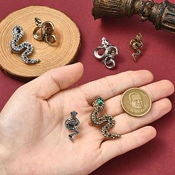 6Pcs 6 Styles Snake Zinc Alloy Lapel Pin Backs for Backpack Clothes&nbsp;JEWB-CJ0001-64