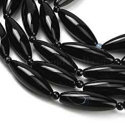 Natural Black Agate Beads Strands&nbsp;G-B178-P01-01