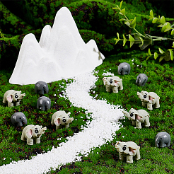 50Pcs 2 Styles Resin 3D Elephant Ornaments&nbsp;AJEW-GA0009-28
