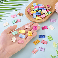 65Pcs 13 Colors Rectangle Hand Made Suede Clothing Label&nbsp;AJEW-TA0002-15