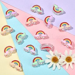 40Pcs 4 Colors Transparent Acrylic Enamel Beads&nbsp;OACR-CJ0001-24