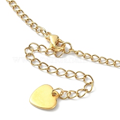 Alloy Heart & Millefiori Glass Flower Bib Necklace with Ion Plating(IP) Handmade 304 Stainless Steel Chains&nbsp;NJEW-JN04403