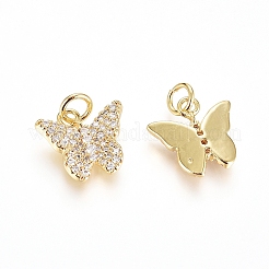 Brass Micro Pave Cubic Zirconia Pendants&nbsp;X-ZIRC-G166-30G