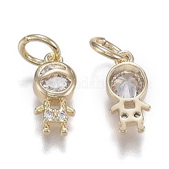 Brass Micro Pave Clear Cubic Zirconia Pendants&nbsp;ZIRC-Z003-17G