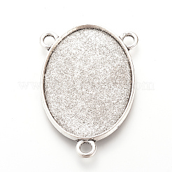 Tibetan Style Alloy Cabochon Connector Settings&nbsp;S-TIBE-Q079-18x25-AS