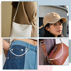 8Pcs 4 Style ABS Plastic Imitation Pearl Hat Chains&nbsp;HJEW-SW00315