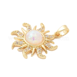 Brass Micro Pave Cubic Zirconia Pendants&nbsp;KK-S507-09A-G