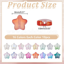 160Pcs 16 Colors Frosted Glass Beads&nbsp;GLAA-AR0001-80