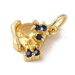 Brass Micro Pave Cubic Zirconia Pendants&nbsp;KK-R162-014C-G