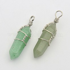 Natural Green Aventurine Double Terminated Pointed Pendants&nbsp;G-J062-01P