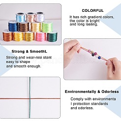 12 Rolls 12 Colors Nylon Satin Rattail Cords&nbsp;NWIR-SZ0001-03