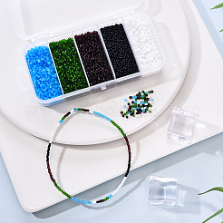 6000Pcs 5 Colors Frosted Opaque Glass Seed Beads&nbsp;SEED-YW0001-17