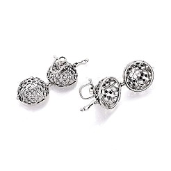 Rack Plating Brass Cage Pendants&nbsp;KK-S751-026AS