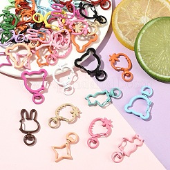15Pcs Spray Painted Alloy Swivel Lobster Claw Clasps&nbsp;FIND-YW0010-11
