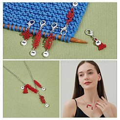 Baking Paint Alloy Pendant Locking Stitch Markers&nbsp;HJEW-AB00118