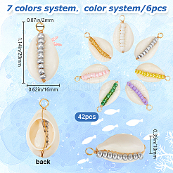 42Pcs 42 Styles Natural Cowrie Shell Pendants&nbsp;PALLOY-HY00038