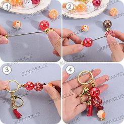DIY Iron Beadable Bar Keychain Making Kit for Thanksgiving Day&nbsp;DIY-SC0025-17
