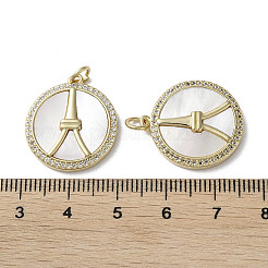 Brass Micro Pave Cubic Zirconia Pendants&nbsp;KK-G485-01G