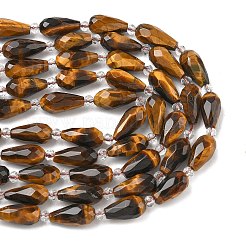 Natural Tiger Eye Beads Strands&nbsp;G-G453-F05-8x16mm