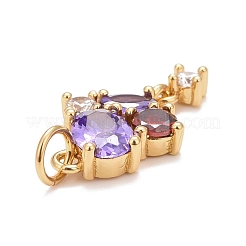 Brass Colorful Cubic Zirconia Pendants&nbsp;KK-M229-55G