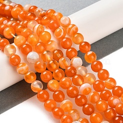 Natural Striped Agate/Banded Agate Beads Strands&nbsp;G-Z060-A01-A03