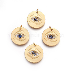 Brass Micro Pave Cubic Zirconia Pendants&nbsp;KK-O188-15MG