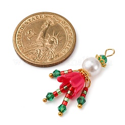 2Pcs Christmas Glass Seed Beaded Human Pendants&nbsp;PALLOY-MZ00785