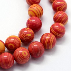 Synthetic Malachite Beads Strands&nbsp;X-G-I199-32-8mm-A