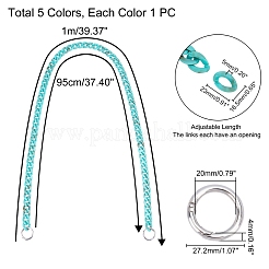 5 Strands 5 Color Handmade Acrylic Curb Chains&nbsp;AJEW-PH0001-88