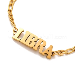 Constellation 202 Stainless Steel Figaro Chain Link Bracelets for Women Men&nbsp;LS-AJEW-U006-01J