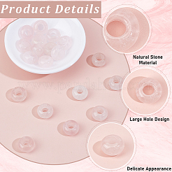 20Pcs Natural Rose Quartz European Beads&nbsp;G-PA0002-34B