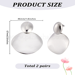 2 Pairs Alloy Flat Round Stud Earrings&nbsp;EJEW-LP0001-80P