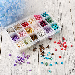 360g 18 Colors Freshwater Shell & Gemstone Chip Bead Sets&nbsp;G-CW0001-01