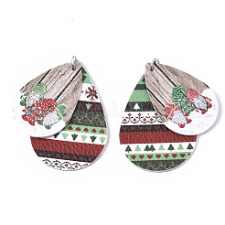 Christmas Theme PU Leather Big Pendants&nbsp;FIND-R080-07