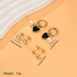 3 Pairs Elegant Stainless Steel Earring Sets&nbsp;OF1161-3