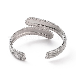 Brass Rectangle Open Cuff Bangle for Women&nbsp;BJEW-E072-01P