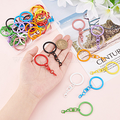 36Pcs 9 Colors Spray Painted Iron Keychain Swivel Clasps&nbsp;FIND-AR0004-01