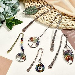 5Pcs 5 Style Brass Bookmarks&nbsp;DIY-NB0006-02