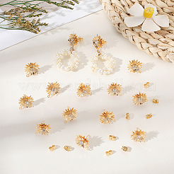 14Pcs Brass with Glass Stud Earring Findings&nbsp;KK-BBC0020-89
