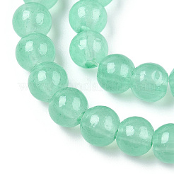 Baking Paint Imitation Jade Glass Round Bead Strands&nbsp;DGLA-Q021-6mm-22-A