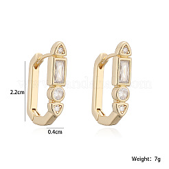 Brass Micro Pave Clear Cubic Zirconia Hoop Earrings&nbsp;WGE931E-01