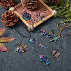 DIY Rainbow Color Pendant Necklace Making Kit&nbsp;DIY-SZ0007-57