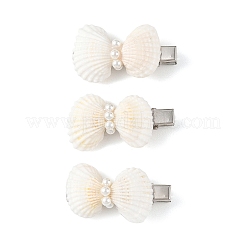 Natural White Shell & Shell Pearl & Iron Alligator Hair Clips&nbsp;PHAR-TA000004