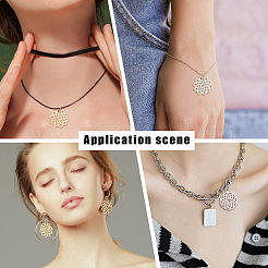 12Pcs 6 Style 304 Stainless Steel Pendants&nbsp;STAS-DC0003-14