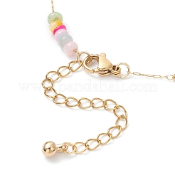 Dyed Disc Natural Shell & 304 Stainless Steel Link Chain Bracelet Making&nbsp;AJEW-JB01383